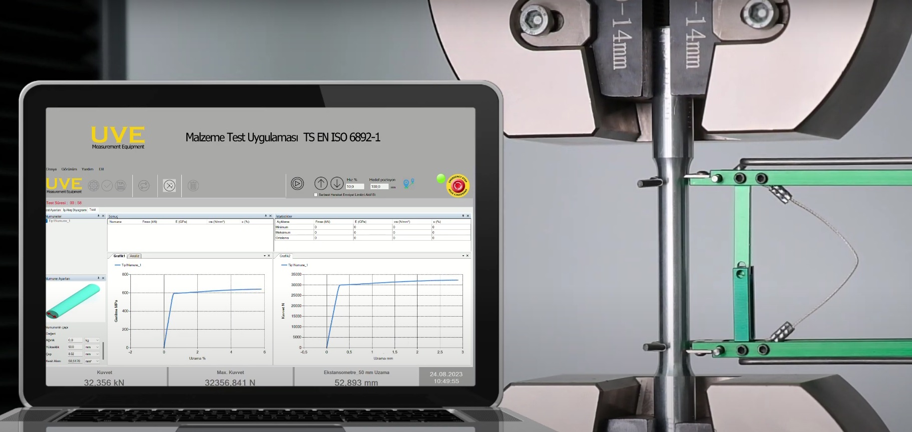 ISO 6892- Metallerin Çekme Testi Uygulaması